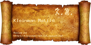 Kleinman Matild névjegykártya